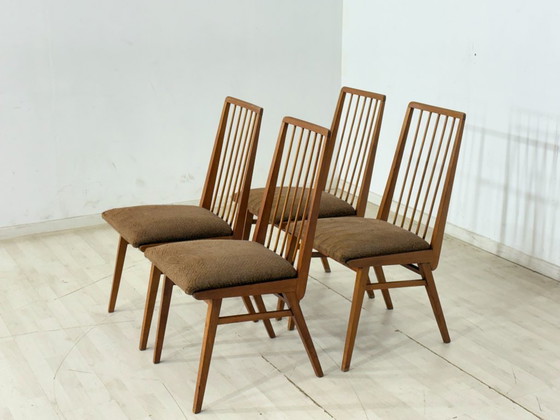 Image 1 of Ensemble de 4 chaises Hellerau vintage / chaises de salle à manger des années 1960