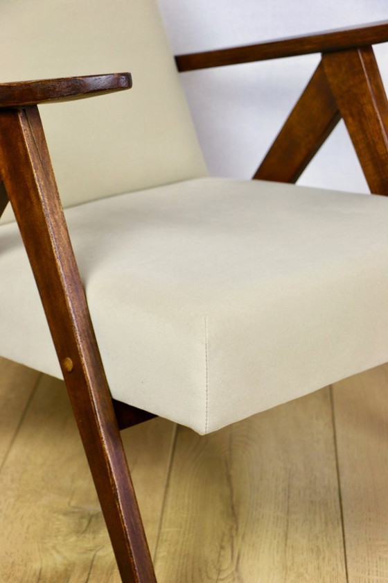 Image 1 of Vintage armchair B-310 VAR beige velvet from the Jade series - 2 pieces available