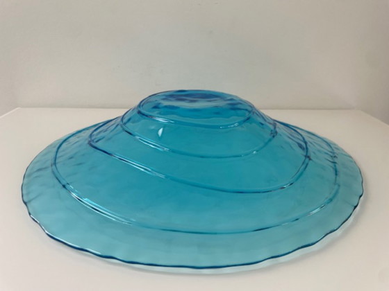 Image 1 of Mouth-blown glass bowl light blue 35 cm
