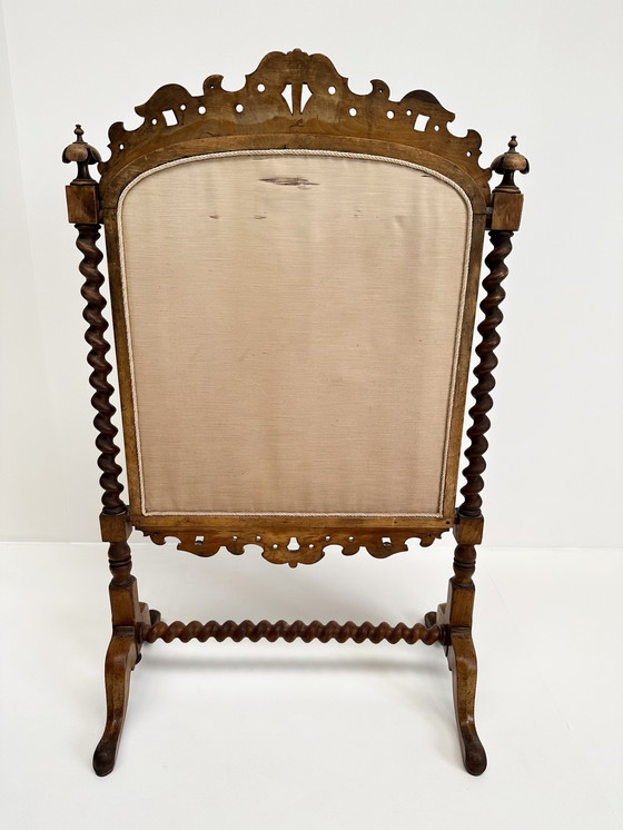 Image 1 of Antique Victorian Needlepoint Fire Screen