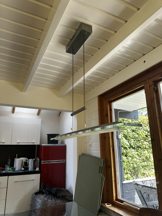 Image 1 of Moderne, dimmbare LED-Tischleuchte aus Edelstahl und Glas