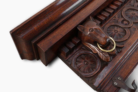 Image 1 of Großer, handgeschnitzter Garderobenständer aus massiver Eiche, 18. Jahrhundert, Frankreich