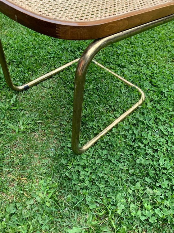1/8, Mid-Century Modern Italian Marcel Breuer B32 Cesca Chair, 70s – Adjustable recliner chair, Metal, Brass (photo 3 of 6)