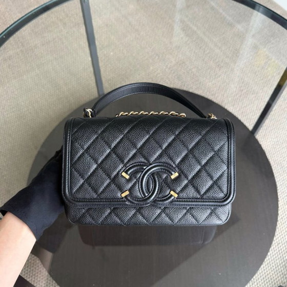 Image 1 of Chanel Filigree CC Small - Caviar Quilted Black Gold Hardware