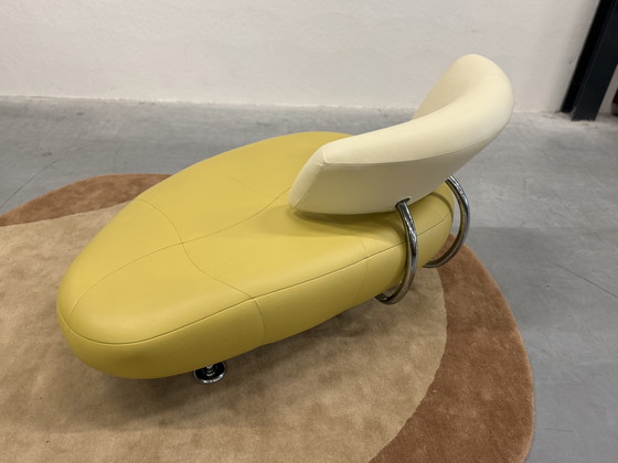Image 1 of Leolux Kikko Chaise Longue Fauteuil geel Groen Creme 