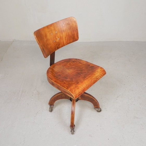 Sedia da ufficio Bauhaus, sedia da studio KRENZER, anni '30 – Sedie girevoli, Ghisa, Legno (photo 2 of 28)