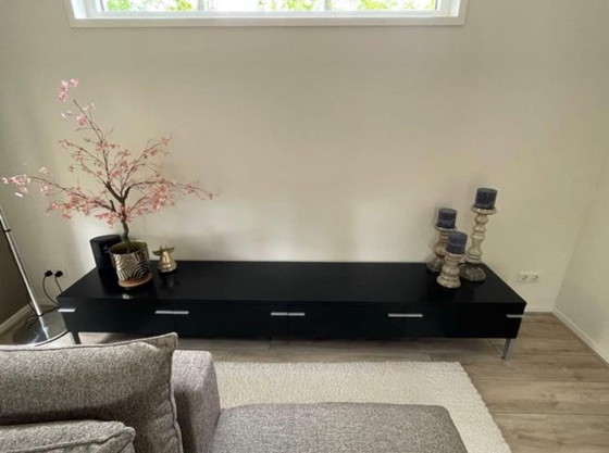Image 1 of Pastoe Sideboard Black with Aluminum Handles and Legs