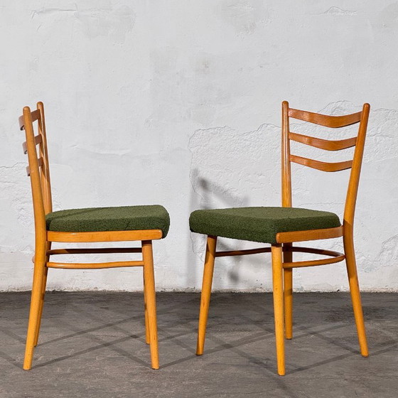 Set of 4 Czechoslovak Dining Chairs, Attributed to Interier Praha, 1960s – Textile (photo 4 of 14)
