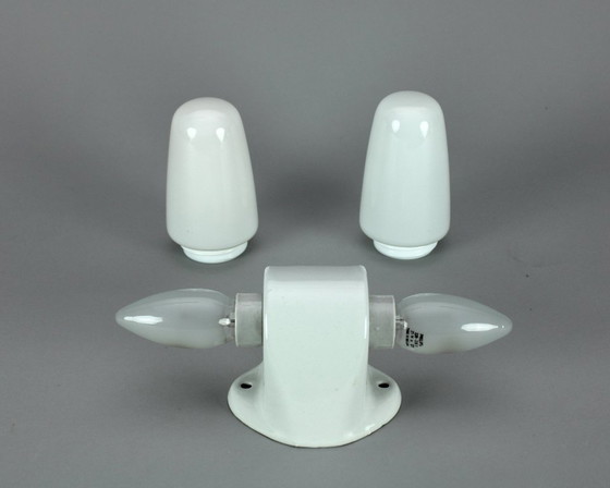 Image 1 of Wilhelm Wagenfeld - set di 2 lampade a specchio - modello 6068 - progettato nel 1958 - Lindner GmbH Bamberg, Germania