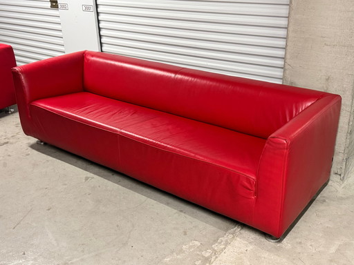 Gelderland 4800 3-Sitzer Sofa Rotes Leder