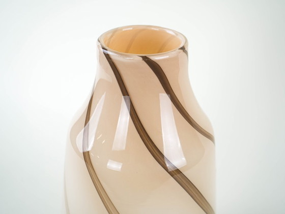 Image 1 of Beige glass vase, Danish design, 1970s, made in Denmark