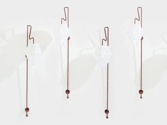 Image 1 of Paire d'appliques murales hautes en métal patiné de Mattia Bonetti, 2009