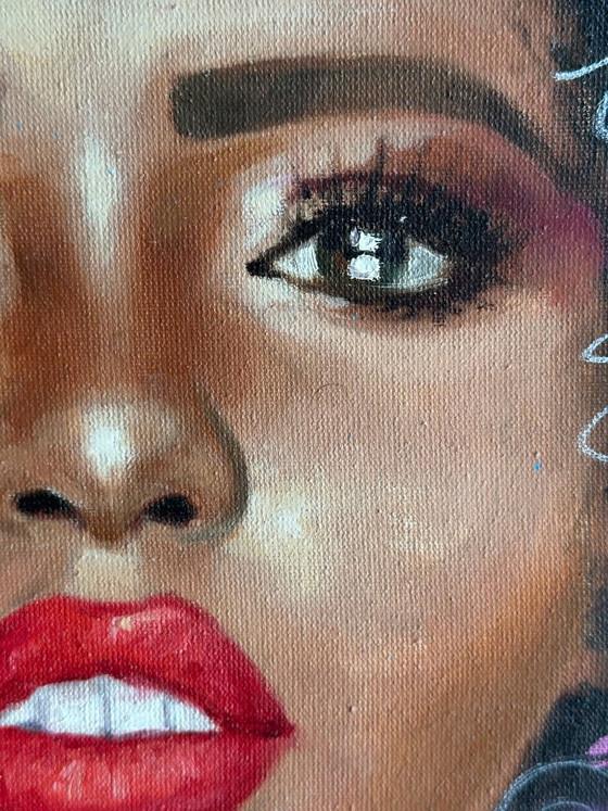Yadiel Gonzalez quadro donna afro – Dipinti e disegni, Tela (photo 5 of 6)