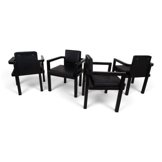 Set de 4 sillas de comedor/conferencia Tecta D51 de haya de Walter Gropius, 1923, Sillones, Madera, Cuero (foto 14 de 15)
