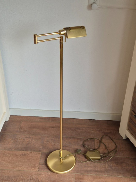 Floor light - Reading lamp - Notary floor lamp - Standard lamp - Holtkötter - Dimmer. – Brass (photo 5 of 17)