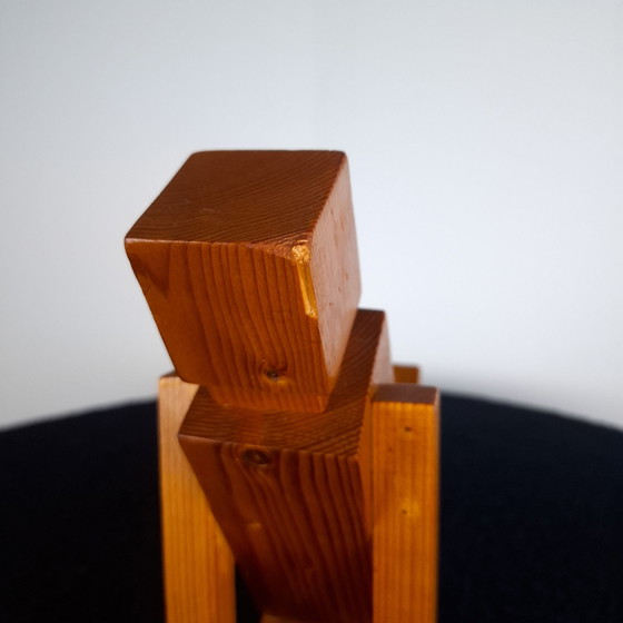 Figura geometrica minimalista vintage in legno di pino, Sculture, Marrone (foto 13 di 14)