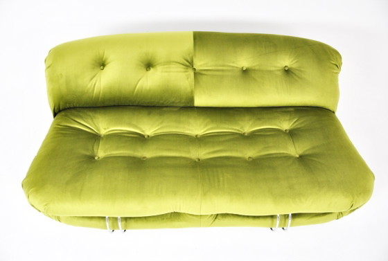 Soriana Sofa by Afra & Tobia Scarpa for Cassina, 1970s – Metal, Velvet (photo 7 of 11)