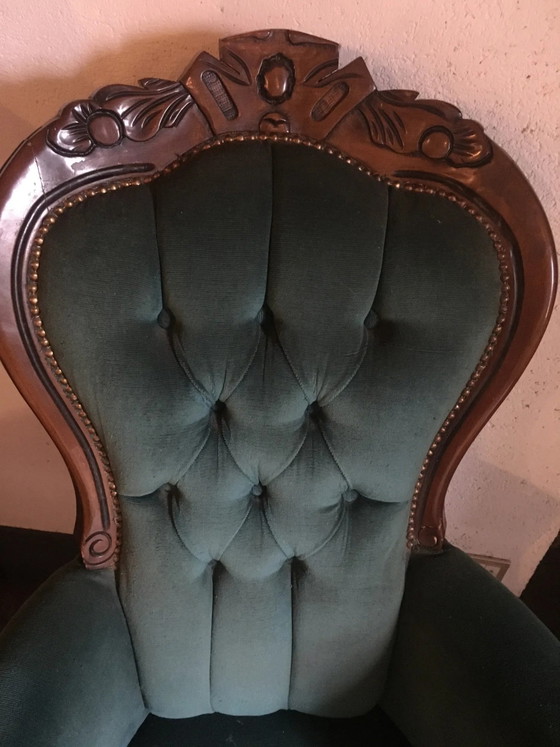 Poltrona Voltaire in velluto verde – Poltrone, Legno (photo 2 of 6)