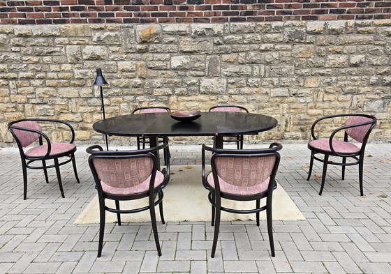 Image 1 of Thonet Eettafelset Eettafel Groep Stoelen Tafel Vintage