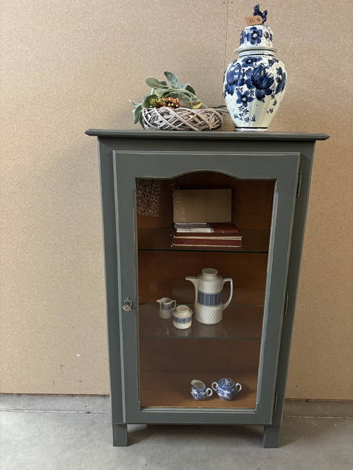 Vintage Brocante vitrinekast 