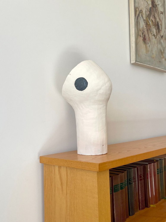Image 1 of French contemporary ceramic lamp, "Pierrot lunaire" by Renzo Maar