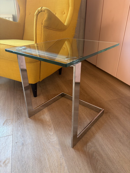 Gebra 80s side table glass chrome