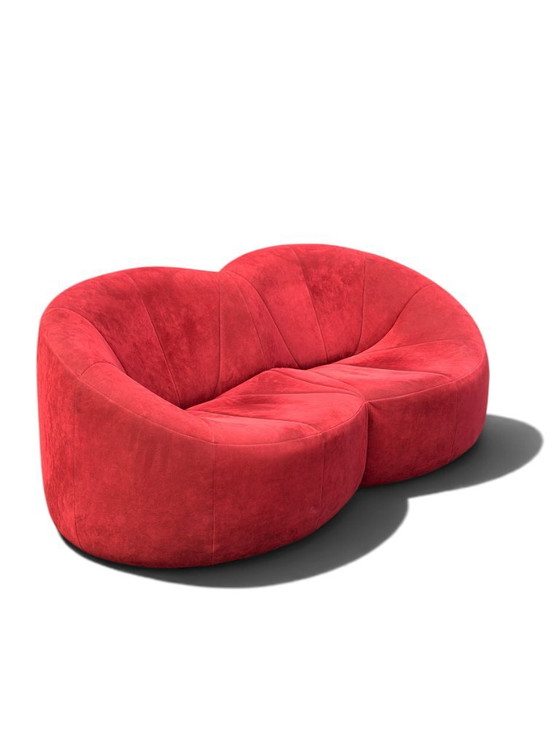 Pierre Paulin Pumpkin Sofa 2-Seater – Ligne Roset, Red Alcantara (Space Age Design) – 2 seaters, Velvet (photo 16 of 22)