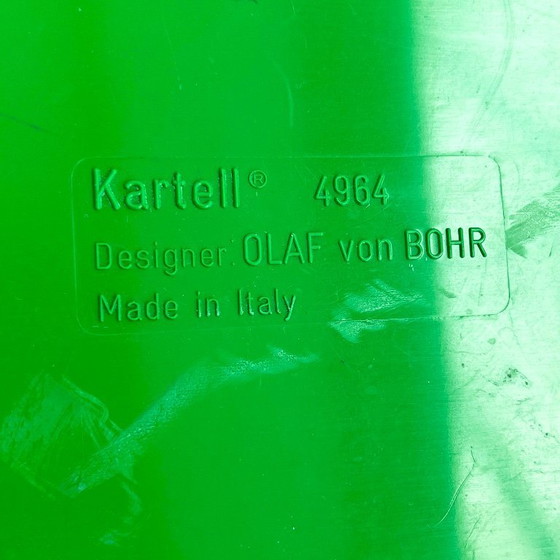 Image 1 of Cassettiera verde e bianca modello 4964 di Olaf Von Bohr per Kartell, anni &#39;70