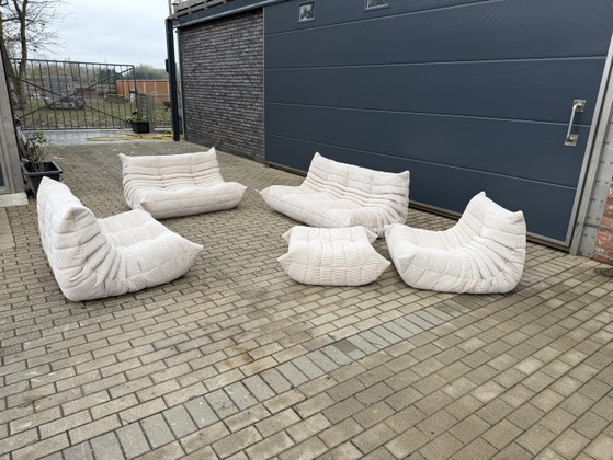 Image 1 of Ligne Roset Togo set in Beige Corduroy (velours côtelé) 10/10 staat!!