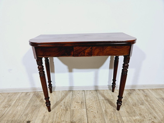 Antieke Kaarttafel in Mahonie, 19e eeuw – Bijzettafels (photo 11 of 19)