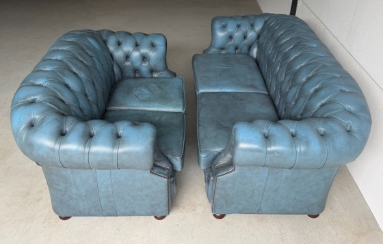 Divano tre posti Chesterfield Winchester Furniture – Divani 3 posti, Pelle, Vintage (photo 17 of 18)