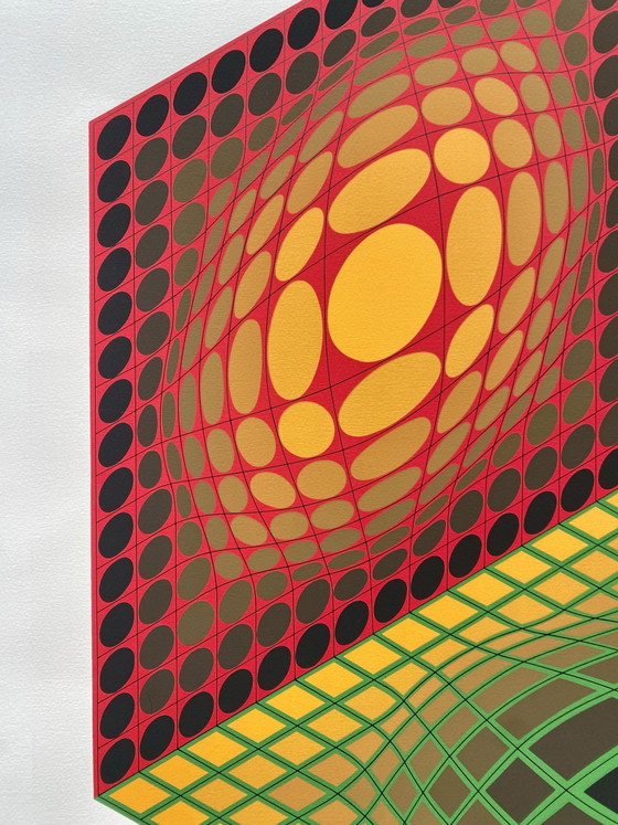 - Victor Vasarely « ST » Kleurenzeefdruk, 1968, gesigneerd, – Litho's & Zeefdrukken, Papier (photo 4 of 8)