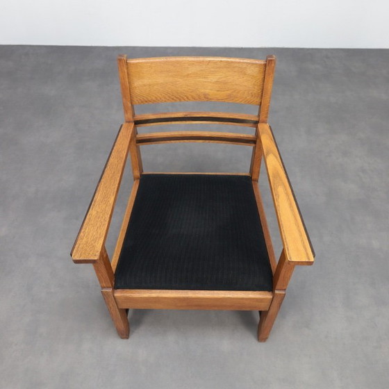 Image 1 of Raffinata coppia di poltrone Art Déco in rovere e Coromandel, attribuite a L.O.V. Oosterbeek, anni '30