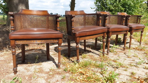 4 classic oak dining armchairs