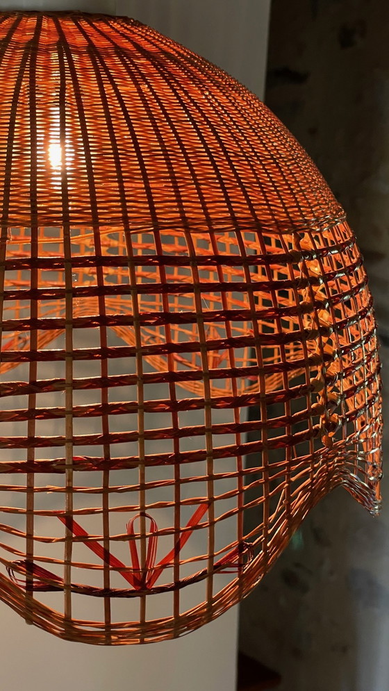 Image 1 of Hanglamp Bloem Osier Vintage Frankrijk