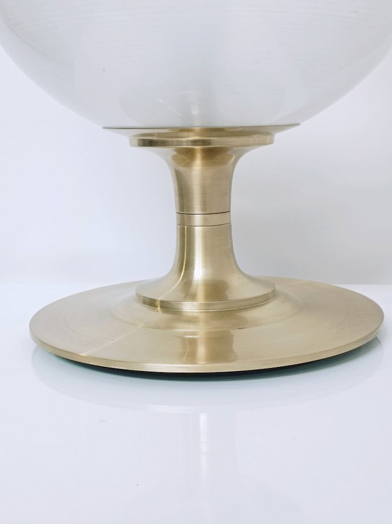 Bedeutende Messinglampe, Italien, 1970er Jahre – Tischlampen, Plastic, Brass (photo 3 of 7)