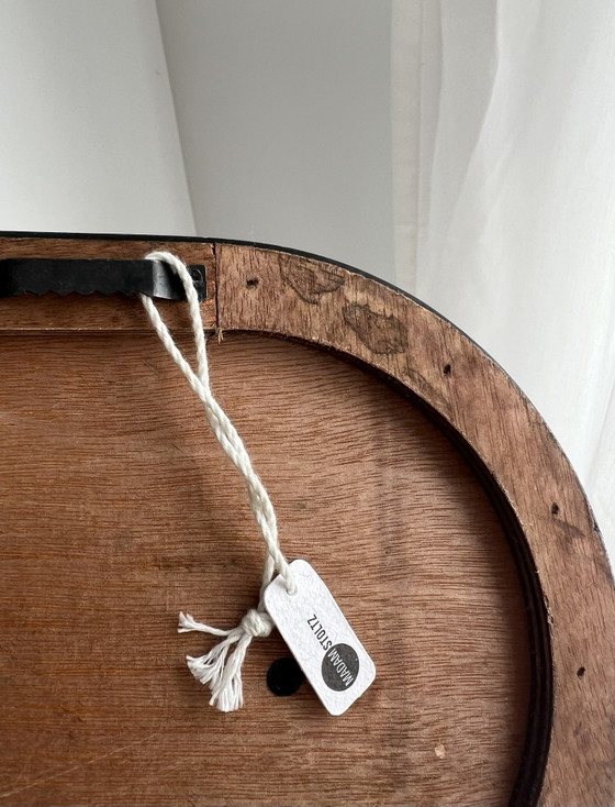 Image 1 of Wandgarderobe aus schwarz-braunem geflochtenem Holz und Bast