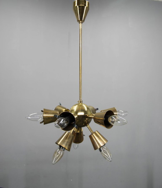 Image 1 of Kamenicky Senov Sputnik kroonluchter, 9 vlammen, jaren 70, goede staat