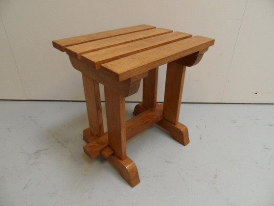 Image 1 of Brutalist oak side table