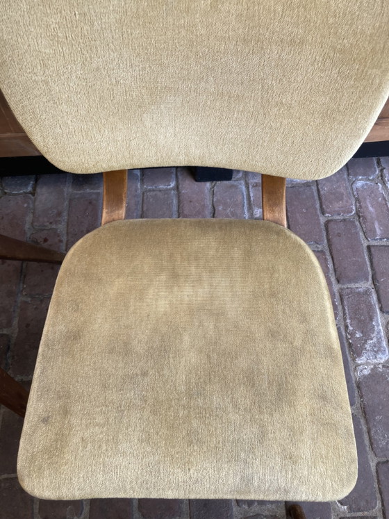 Set di 4 sedie vintage anni '60 – Louis van Teeffelen, Sedie da pranzo, Wood, Velvet (photo 11 of 13)