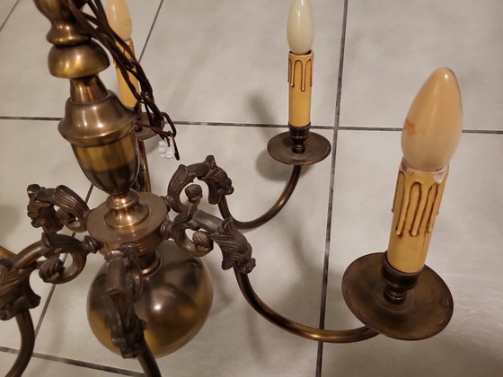Lampadario vintage in ottone – Brass (photo 5 of 5)