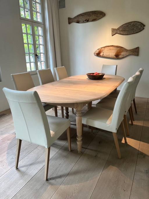 Leather dining room chairs 8 x