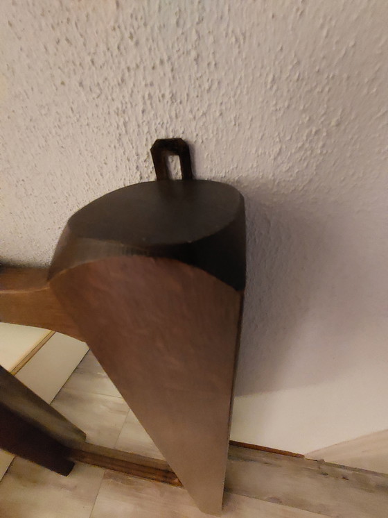 Image 1 of Wood Solid Mirror With 2 Sturdy Hanging Hooks