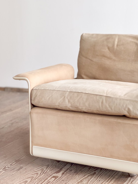 Image 1 of Sedia da salotto moderna di metà secolo in fibra di vetro e pelle scamosciata di Dieter Rams per Vitsoe, Germania, 1960