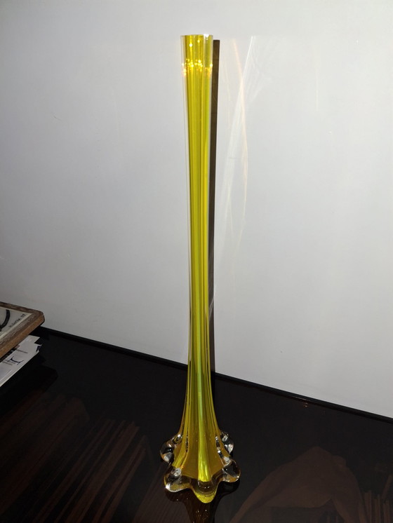Image 1 of Sommerso vase soliflor yellow yellow Murano