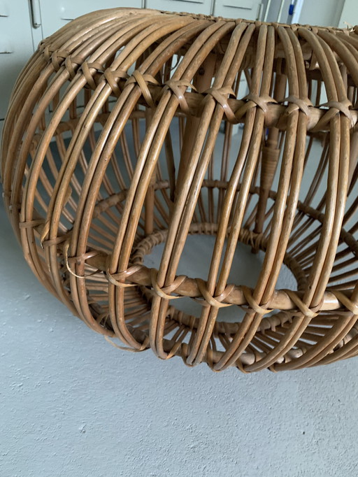 Vintage Wicker Pouf Franco Albini