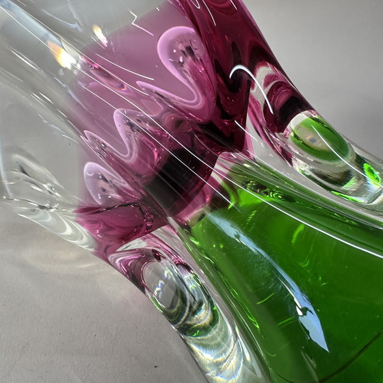 Image 1 of Vintage Czech Art Glass Vase – Attributed to Josef Hospodka – Chribska – Sommerso – 1960s