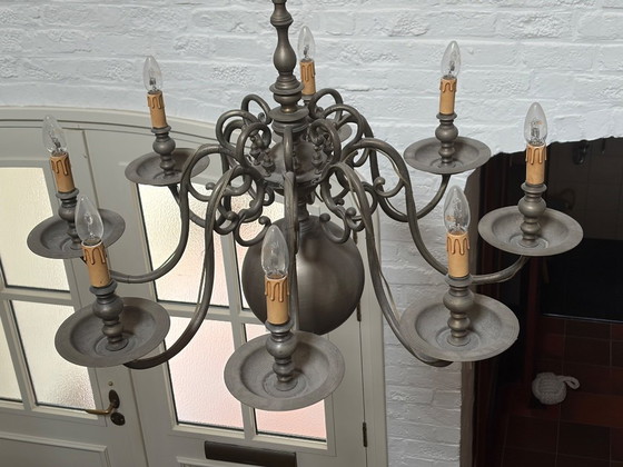 Image 1 of Grote kroonluchter, vertint brons