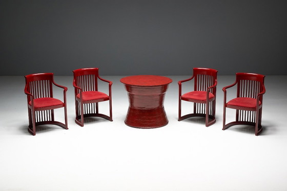 Image 1 of Japanese Dining Set in the Style of Frank Lloyd Wright, Belgium, 1940s