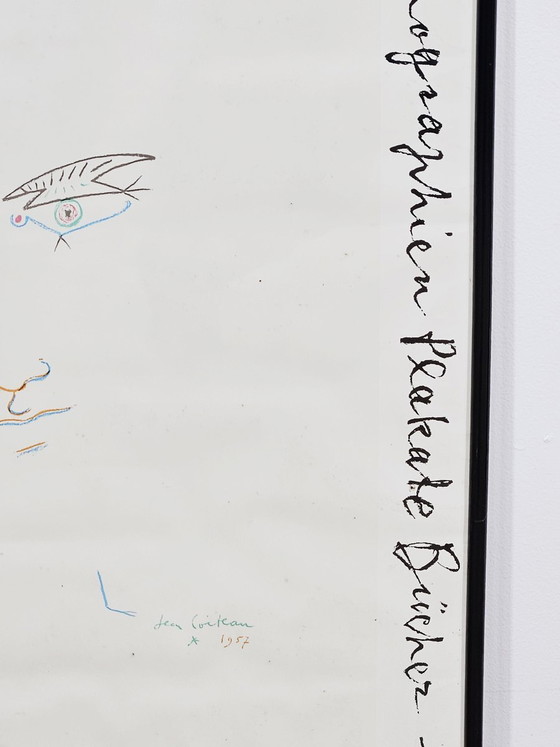 Affiche d'exposition originale de Jean Cocteau, 1982 – Glass, Paper (photo 7 of 17)